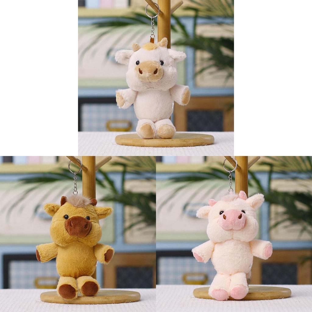 Portachiavi Mucca di Peluche con Imbottitura in Cotone PP per Bambini e Ragazzi Regalo