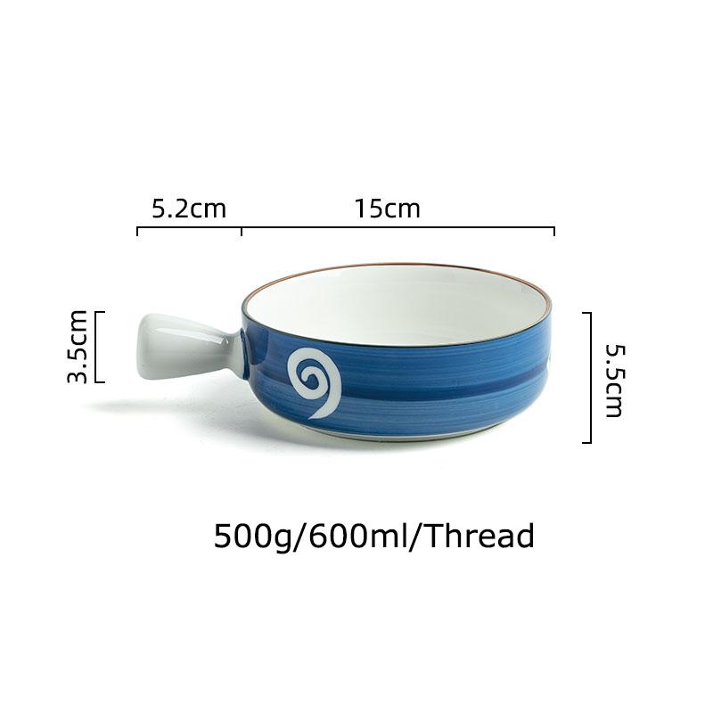 6 inch Porcelain Baking Plate with Handle Dessert Bowl Ramekin Baker Dinner Plate Pasta Dishes Microwave Oven Safe Dinnerware