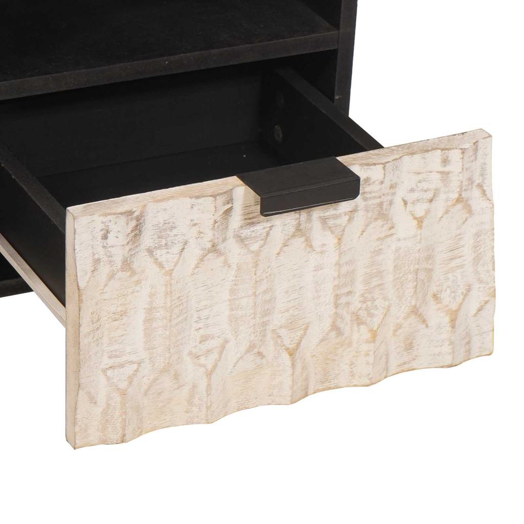 TV Cabinet with White Washed Surface 100 X 33 X 46 Cm