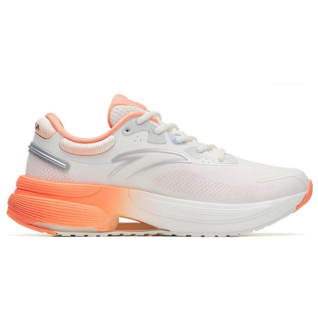 New Anta C100 Collection Wear Resistant Low Top Running Shoes Women's White Orange Silver 122245586-1