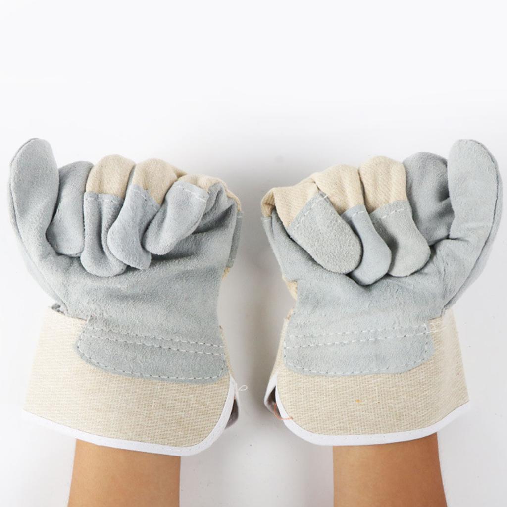 Welder Gloves Non Slip Heat Resistant Fireproof Abrasion Resistant Cowhide Welder Gloves for Welding Hardware Processing