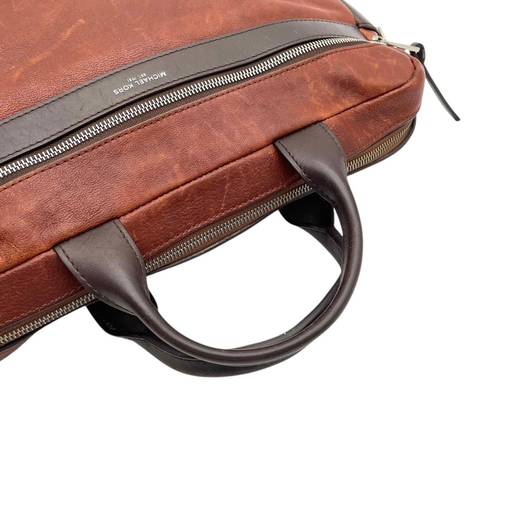 Used Michael Kors 2 WAY BriefcaseBriefcase Brown/Dark Brown Leather Mens