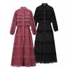 Long Sleeve Mesh Patchwork Dress