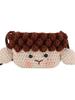 Knitted Sheep Mini Bag For Kids With Snap Closure And Cell Phone Pocket For Daily Use