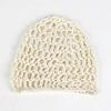 New adult hair cap hollow Baotou cap solid color knitted mesh cap tie hair fishing net turban cap
