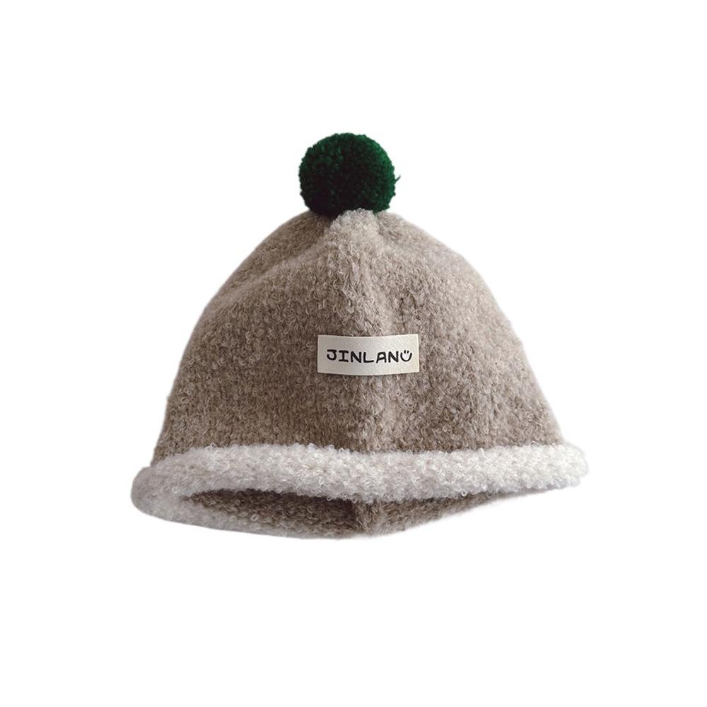 Cute Plush Ball Children Melon Caps Woolen Yarn Baby Knit Hat Korean Crochet Bonnet  Girls Boys