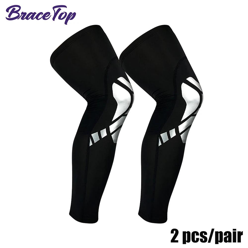 Bracetop Compression Long Socks for Men Women Knee Support Anti Slip Fitness Thigh Stockings Leg Sleeves