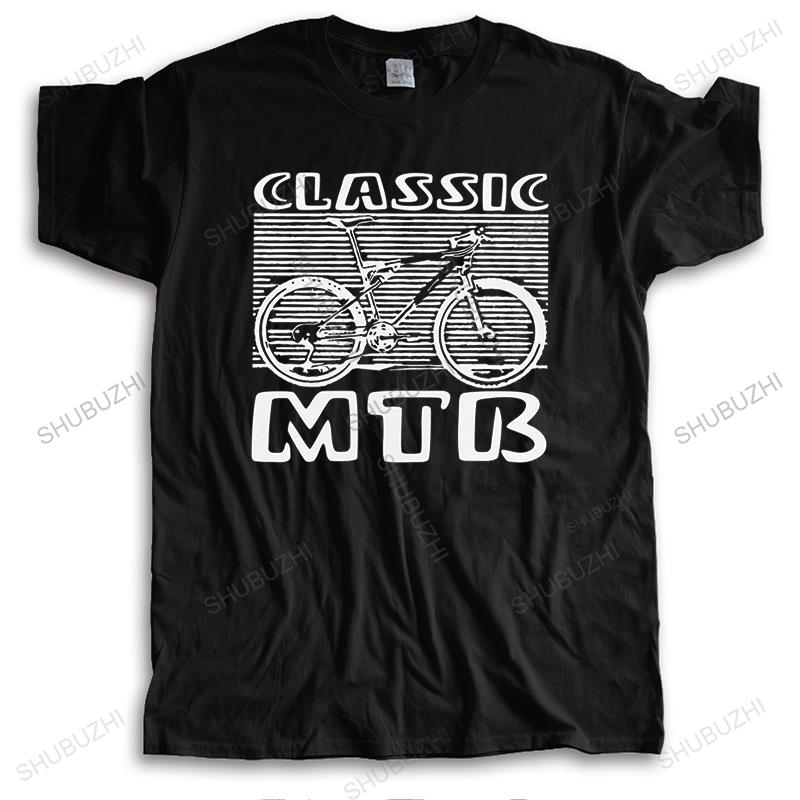 Unique Mens Classic Mountain Bike T-Shirt Short Sleeve O-neck Cotton Tshirt Full Suspension MTB Biking Tee Shirt Apparel Gift