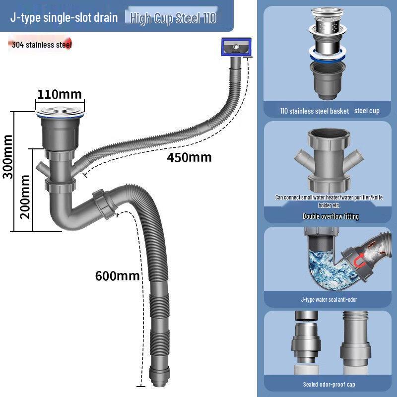 

Kitchen Sink Drain Pipe Kit