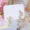 Korea New Fashion Jewelry 14K Real Gold Plating AAA Zircon Butterfly Asymmetric Earring Elegant Pearl Women's Daily Accessories