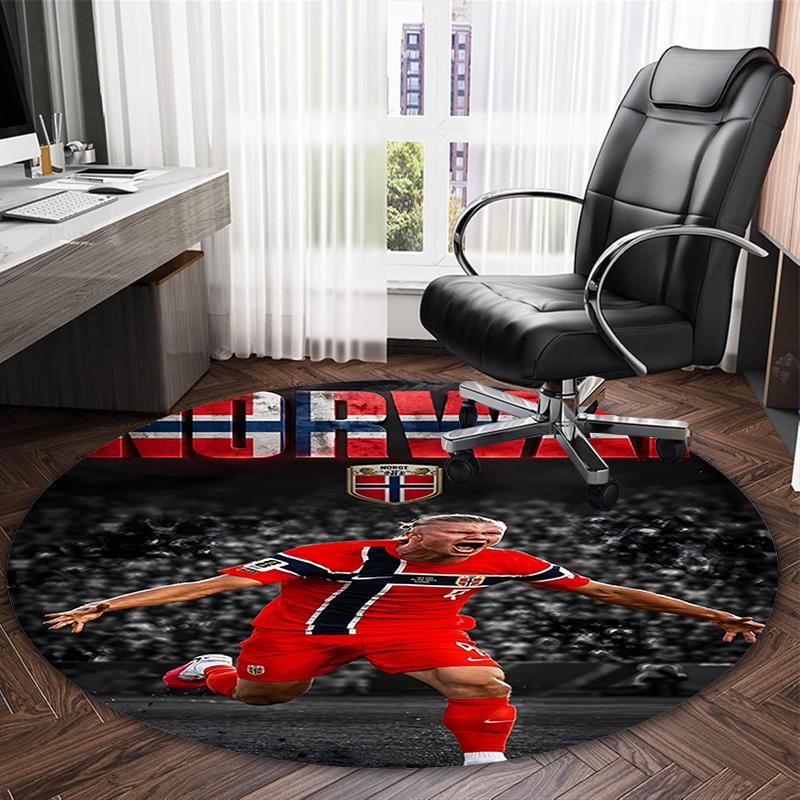 1pc Haaland9 Carpet, Round Rug, Comfortable, Suitable for Entryways, Living Rooms, Office, And Bedrooms, Christmas Decoration