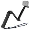 PULUZ 3-Way Grip Treppiede pieghevole Selfie-stick Estensione Monopiede per GoPro, Insta360 ONE R, DJI Osmo Action e altre action camera, lunghezza: 20-58 cm