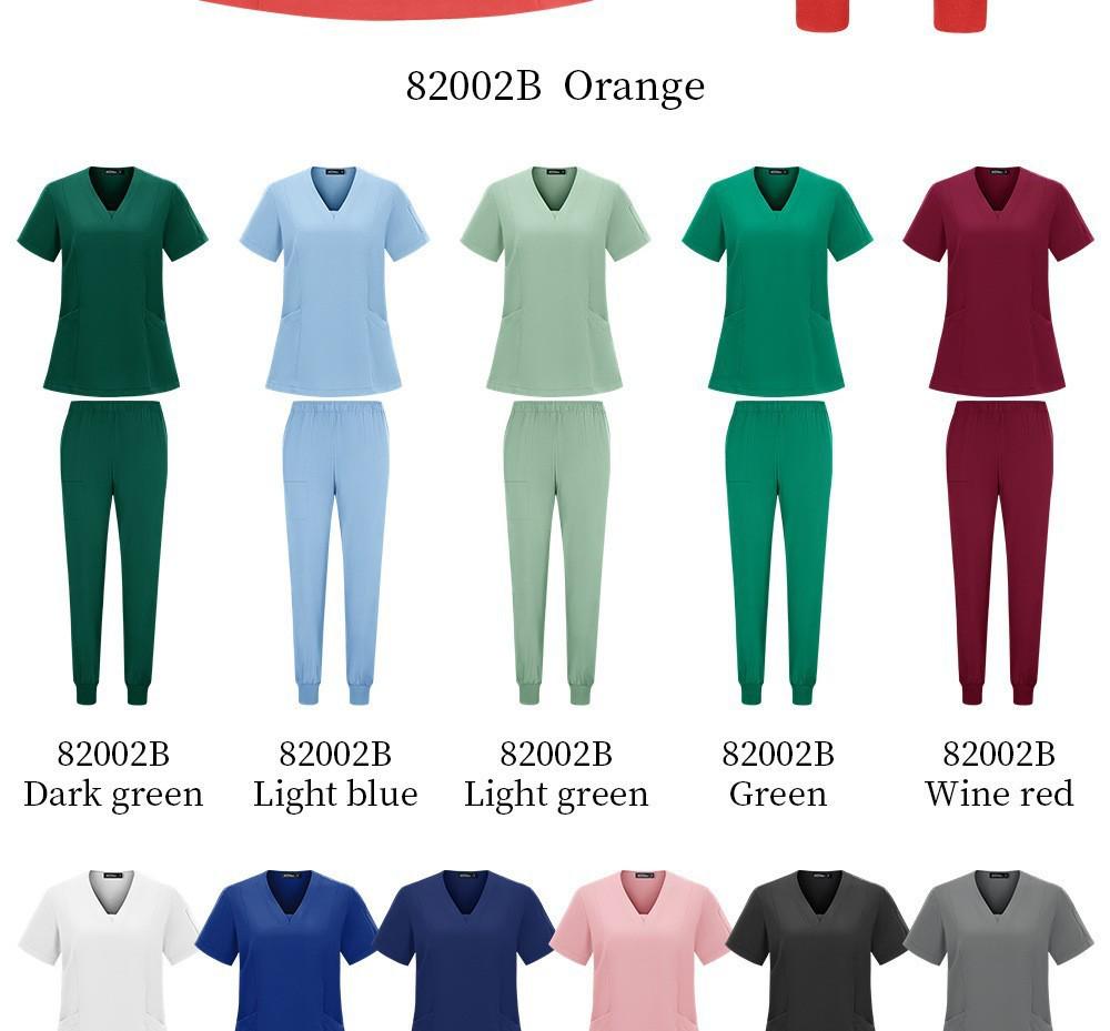 Dziecięcy Szpital Szybkoschnący Strój Pielęgniarski z Dekoltem w Serek - Zestaw Dwuczęściowy z Krótkim Rękawem