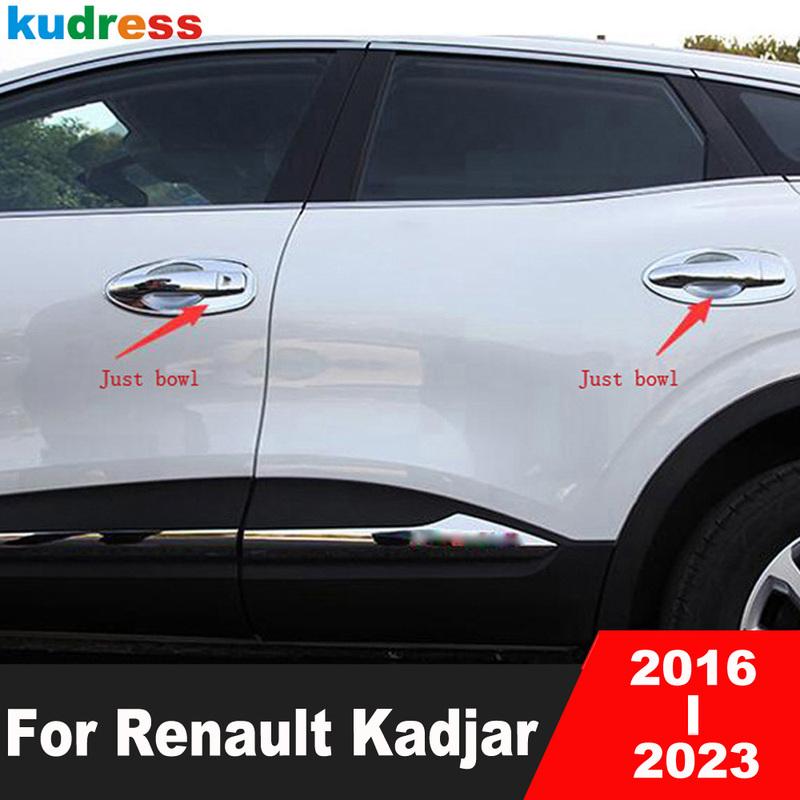 Для Renault Kadjar 2016-2018      Хромированная накладка на ручку двери автомобиля, накладка на углубление ручки, декоративная молдинг-накладка, аксессуары