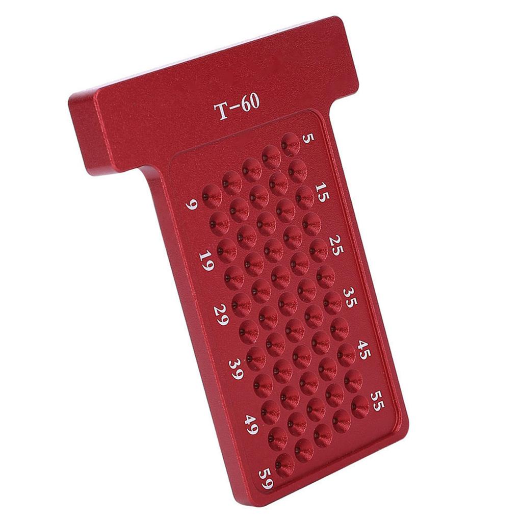 Woodworking T Type Scriber Aluminum Alloy Hole Gauge Carpenter Marking Tool (Red)