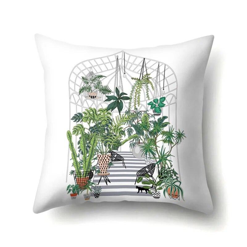 Modern Living Room Sofa Pillow Cover Home Decoration Natural Plant Flower Leaf Print Cushion