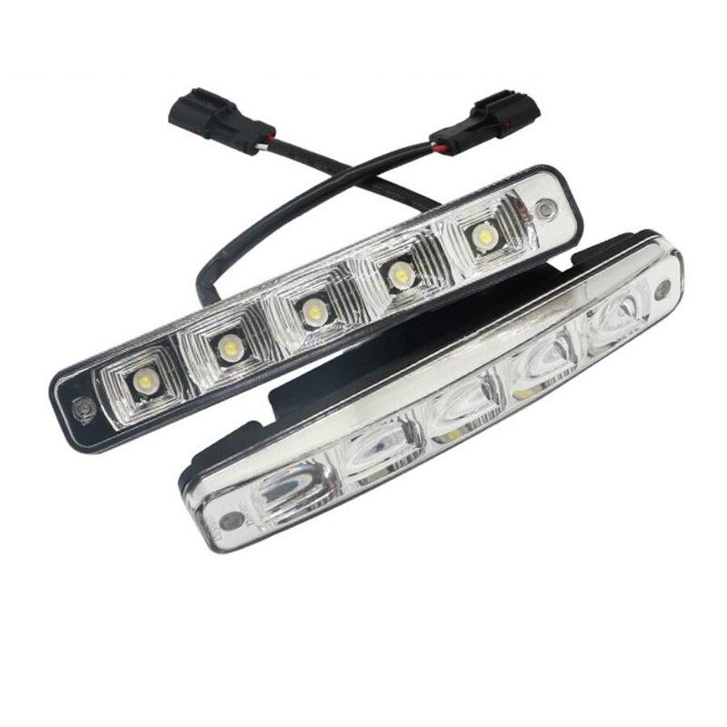 2pcs/lot 10W 12V 5 LED High Bright LED Daytime Running Light DRL Fog Light