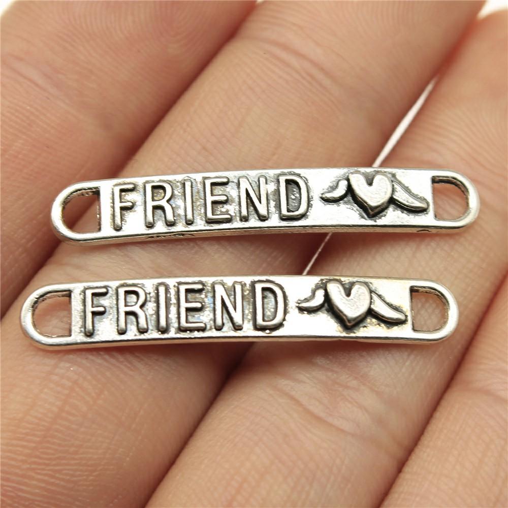 

10pcs Word Charms Connector Antique Silver Color Love Dream Faith Courage Kindness Hope Connector Charms For Jewelry Making