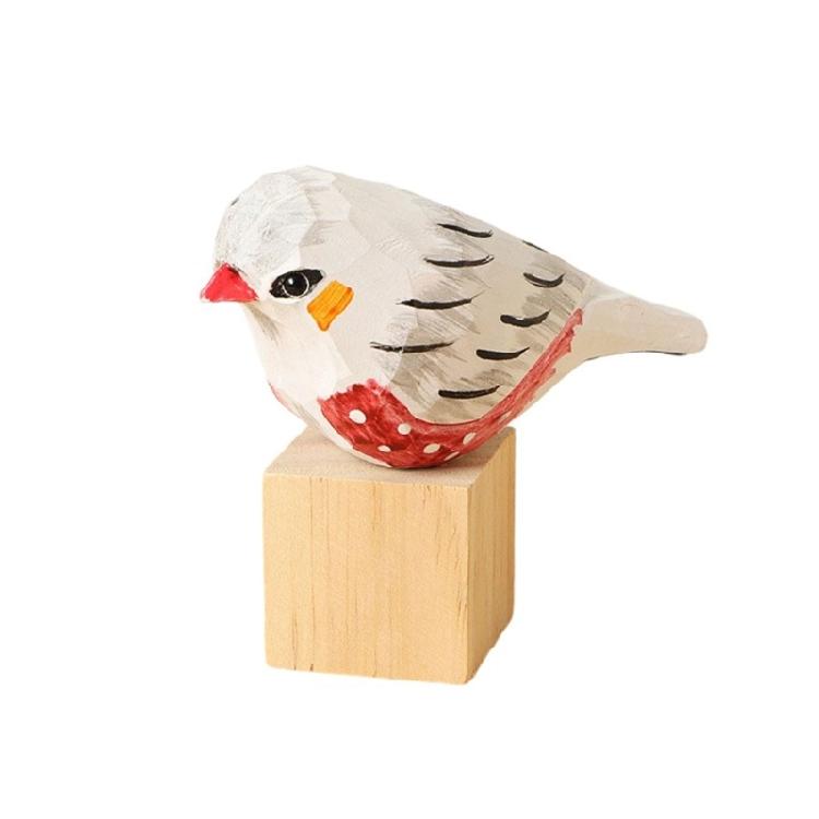 

Artistic Handcrafted Colorful Wooden Bird Sculpture Detailed Carving with Wood Block Decorative Accent Gift Option