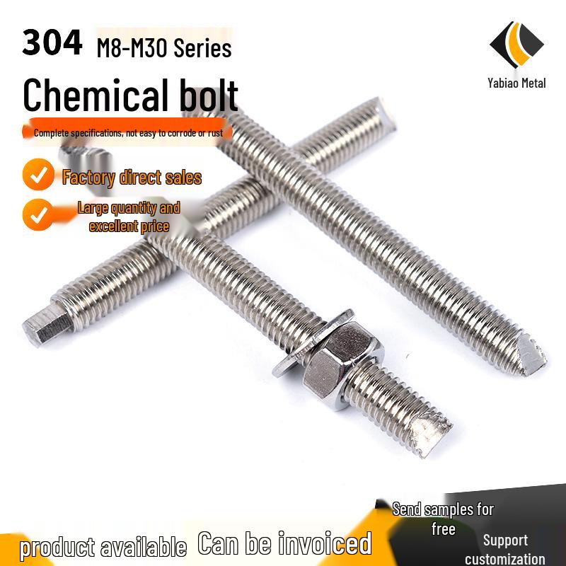 304 Stainless Steel Chemical Anchor Bolt M8-M30 Expansion Screw