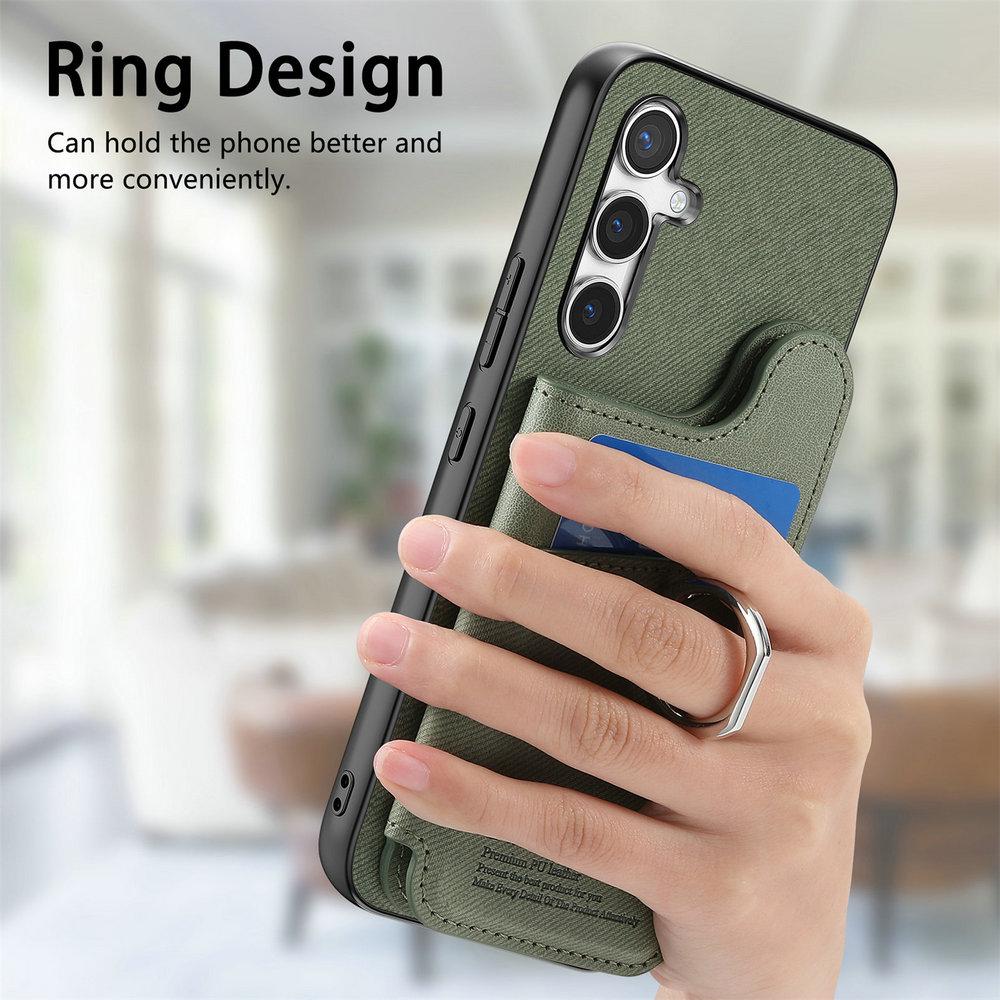 RFID Leather Card Back Case for Coque Samsung A56 5G 2026 Ring Holder Wallet Etui Galaxy A36 A26 A17 A16 A06 A 16 17 36 56 Cover