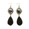 1 Pair Hook Earrings, Water Drop Imitation Gemstone Hollow Lace Metal Frame Drop Earrings, Double-Layered Pendants Earrings for Jewelry Gift