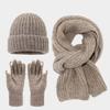 Acryl-Touchscreen-Handschuhe Mützen-Schal-Set Für Winterwärme Und Lässige Mode