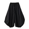 Plus Größe Vintage SCHWARZ hohe Taille Beiläufige lose Frühling Herbst breite Bein Hosen Frauen Hosen