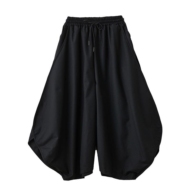 Plus Größe Vintage SCHWARZ hohe Taille Beiläufige lose Frühling Herbst breite Bein Hosen Frauen Hosen