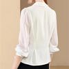 2025 New Autumn and Winter Women's Long-sleeved Shirt Solid Color Fashion Simple Casual Versatile