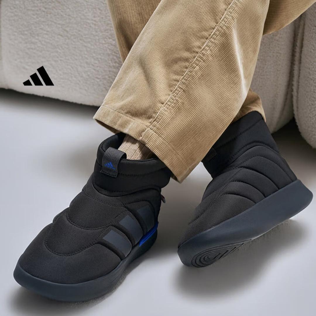 Лоферы Adidas ADIPUFF - Теплые и нескользящие хлопковые ботинки средней высоты Adidas Light Sport JR0067 36.5 чёрный