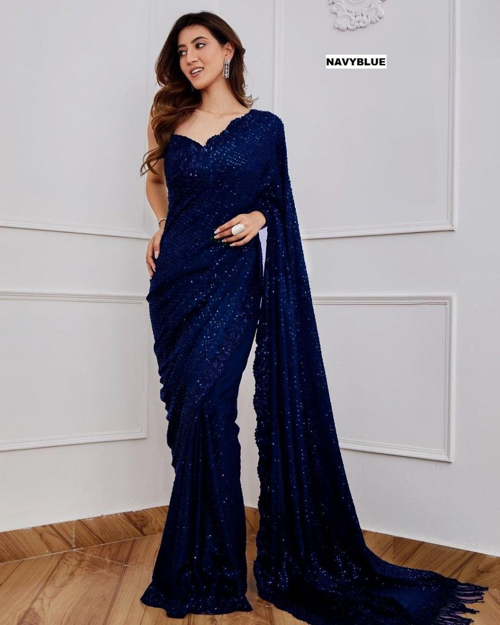 New Launch Heavy Designer Georgette Saree