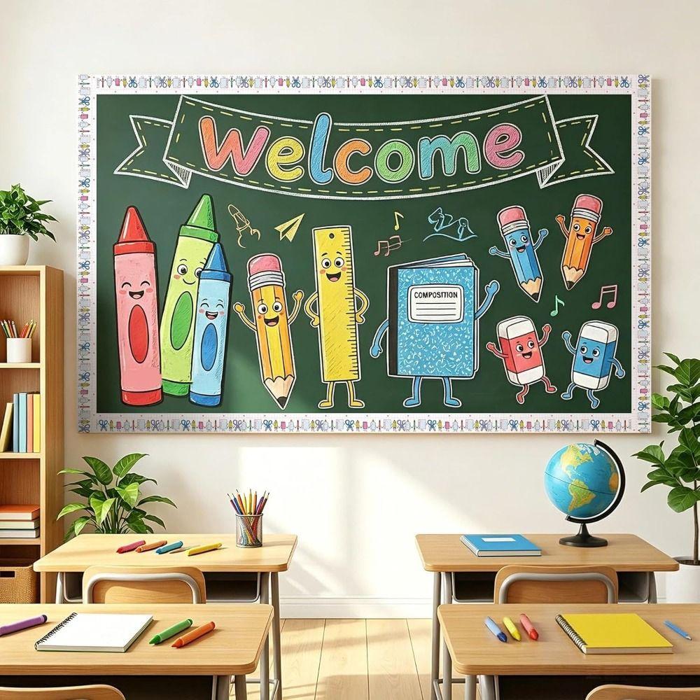 Cartoon Pattern Classroom Border Sticker Self Adhesive Wall Decor Trim  Classroom Decoration