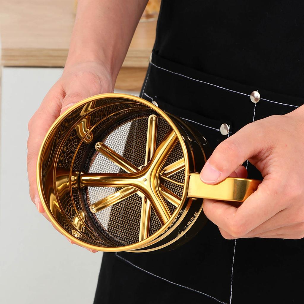 Stainless Steel Mechanical Mesh Sieve Flour Filter Icing Shaker Baking Sugar