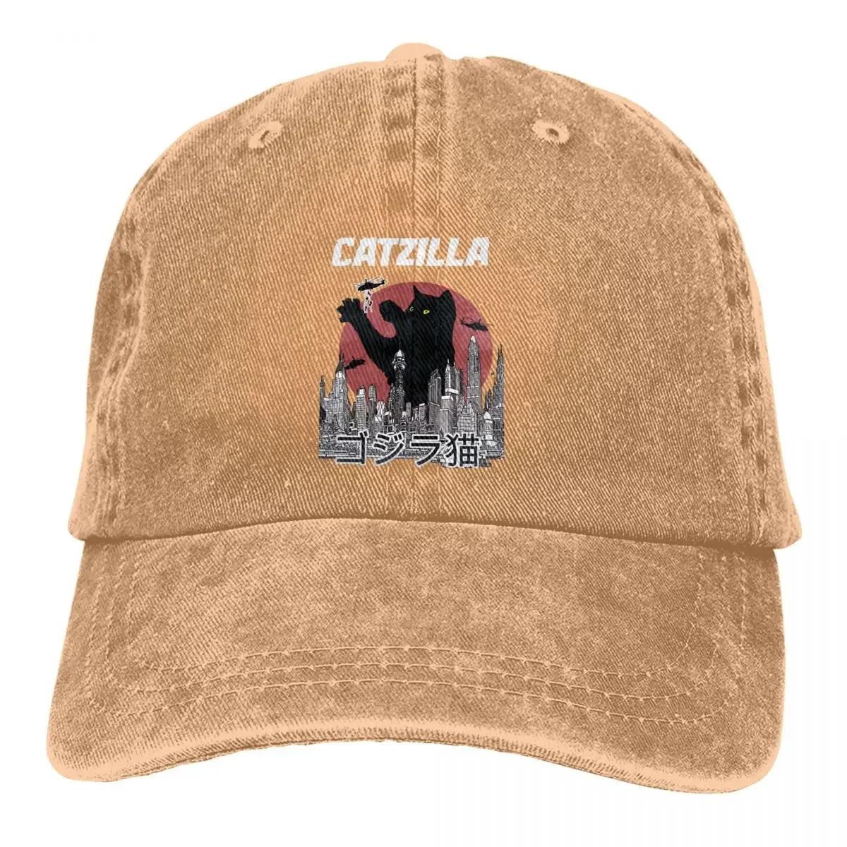 

Тяжелая ментальная кепка с изображением кота, разноцветная кепка с козырьком для мужчин и женщин, ковбойская кепка Catzilla, бейсболки с индивидуальным козырьком, защитные кепки Adjustable шампанского