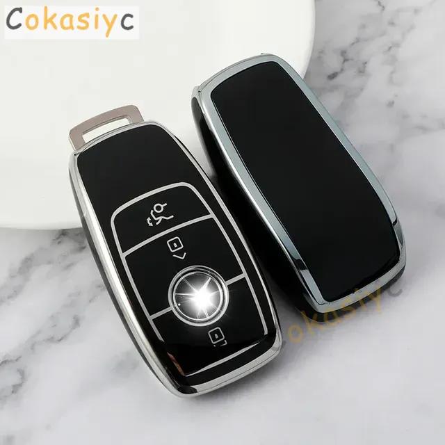 ECGP7 2/3/4 Bottons Silver Tpu Car Key Case Cover for Mercedes Benz A C E S G Class GLC CLE CLA GLB GLS W177 W205 W213 W222 X167 AMG