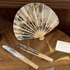 Portable Hand Fold Fan Chinese Style Retro Shell Fan  Living Room Cabinet Decor