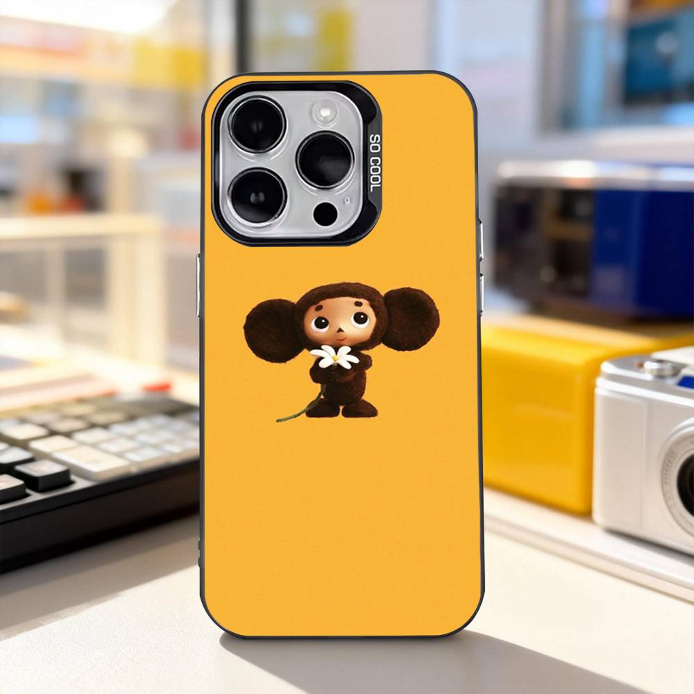Cartoon C-Cheburashka-es For iPhone 17,16,15,14,13,12,11,Pro,Max,Plus,E,Air,Mini Anti Fall Black Matte Hard Bumper Phone Case