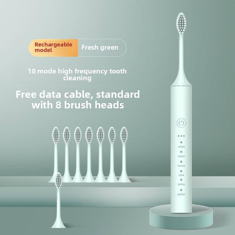 Elektryczny Zestaw Szczoteczek do Zębów Metalowy Trzonek 18-biegowy Dla Dorosłych Jasny Biały Automatyczne Ładowanie Wodoodporna Soniczna Miękka Włosie Szczoteczka dla Pary