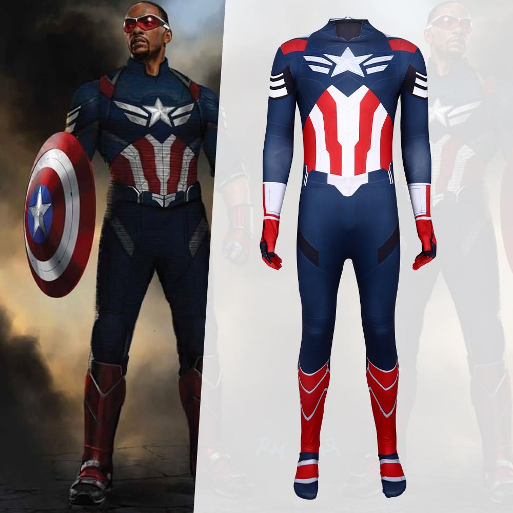 America Cosplay Captain Costume Jumpsuit Animation Characters Party Halloween