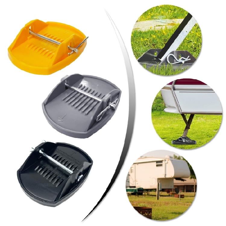 4Pack Motorhome Leg Stabiliser Pads with Pins for Uneven Terrain Heavy Duty Enhanced Stability Secure Ground Placement