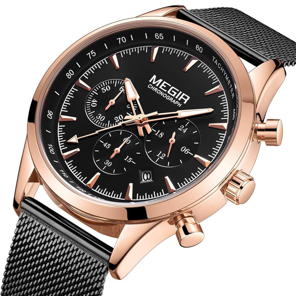 MEGIR Luxury Business Watches for Men Waterproof Men's Casual Quartz Wristwatch Chronograph Date Clock 24-hour Relogio Masculino 2153