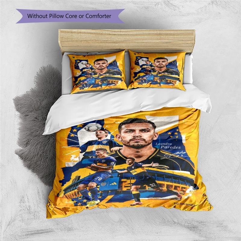 Boca Juniors Paredes Art Collage Poster Print 3 Pieces Duvet Cover Set Soccer Fan Bedding Bedroom Home Decor Without Pillow Core