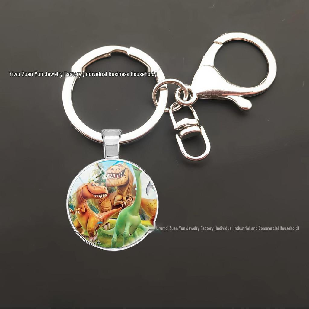 Dinosaur Keychain Pendant: T-Rex, Pterodactyl, Diplodocus, Spinosaurus with Metal Lobster Clasp - Popular European & American Design