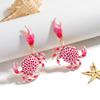 Creative Pink Crab Ear Stud Vintage Crab Claw Stud Earrings Trendy Crab Earrings  Girls
