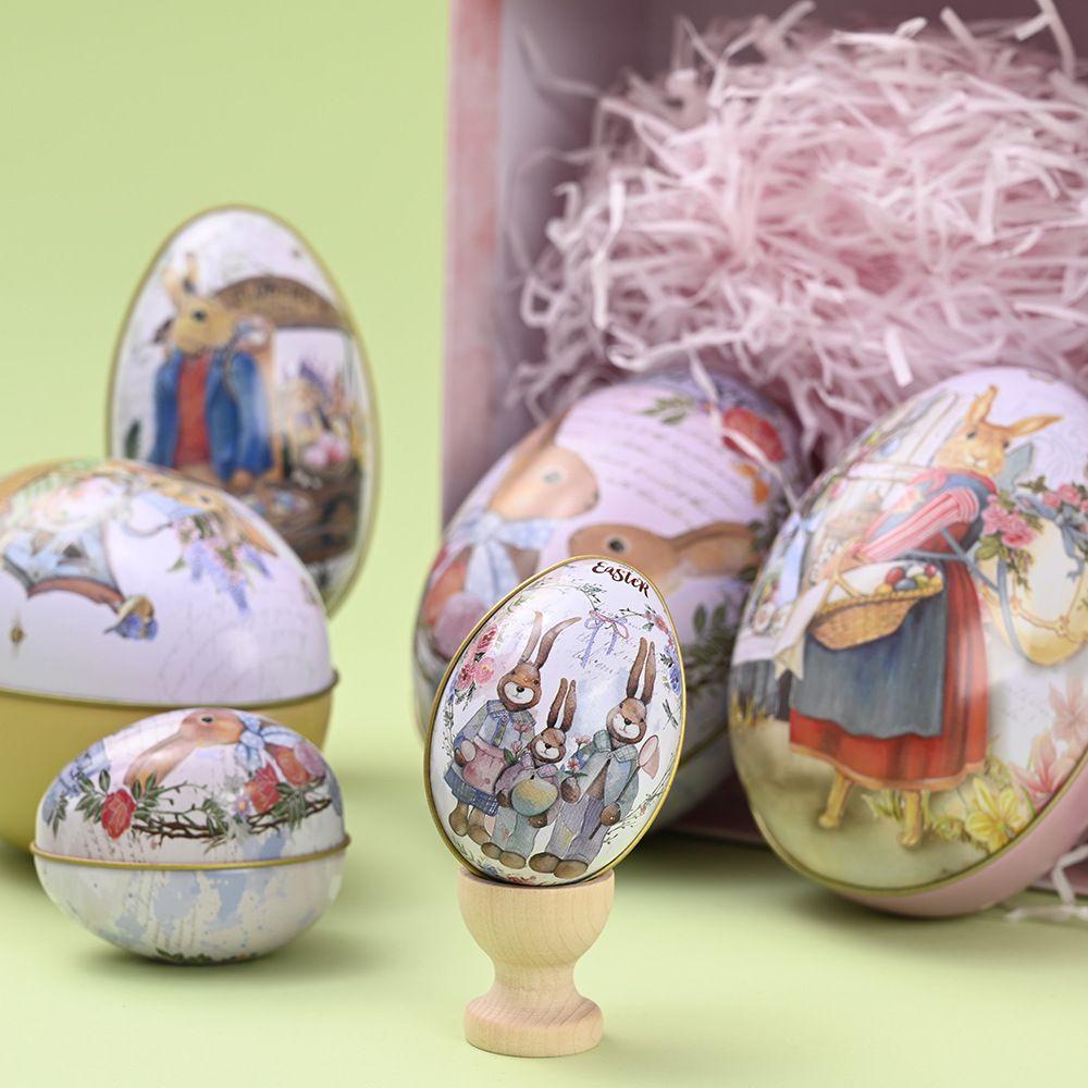 6 Easter Eggs Wedding Candy Jars Metal Tin Can Jewelry Accessories Box Gift