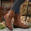 Large Size Polished Retro Fashion Boots Autumn and Winter New Medium Tube But Knee and Embroidered Women's Boots