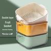 Double Layer Vegetable & Fruit Washing Colander with Storage Basket