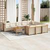 VidaXL Garden Lounge Set 11 Pcs with Beige Cushions Wicker 3262039
