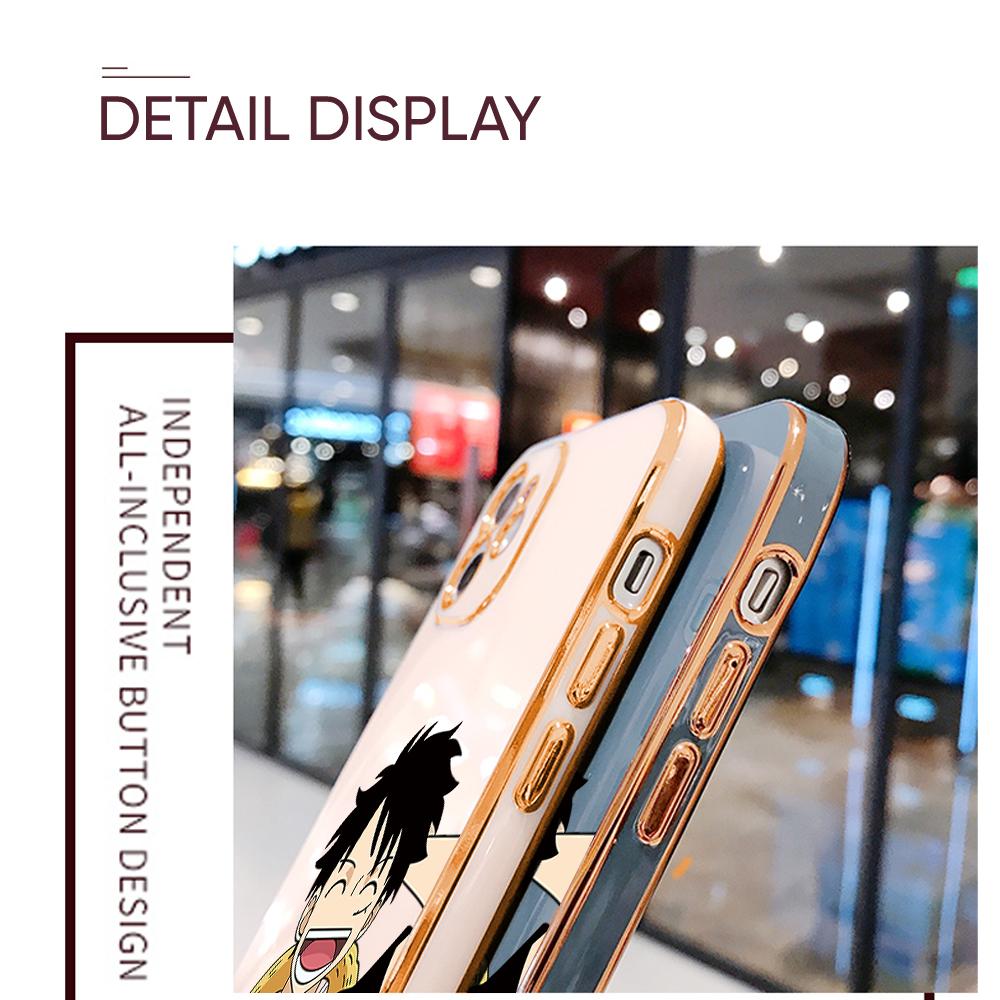 Fargerike utskriftsmønstre Firkantet kantmønster Belagt telefonskall Luxury Plating Mykt telefondeksel for Huawei Honor Xiaomi Redmi